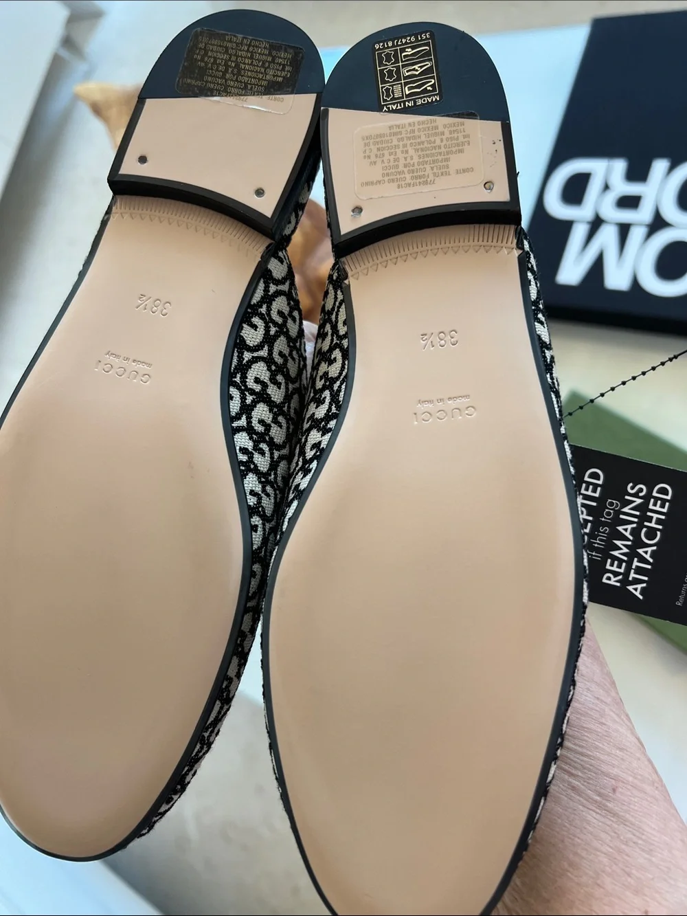 $990 BRAND NEW IN BOX authentic Gucci GG Canvas Princetown Mules Size 8.5 / 38.5 - Picture 14 of 17